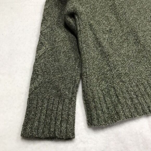 Y2K NEWTON TRADING Wool Cardigan Sweater Women PL Petite Moss Green Cable Knit - Picture 8 of 16